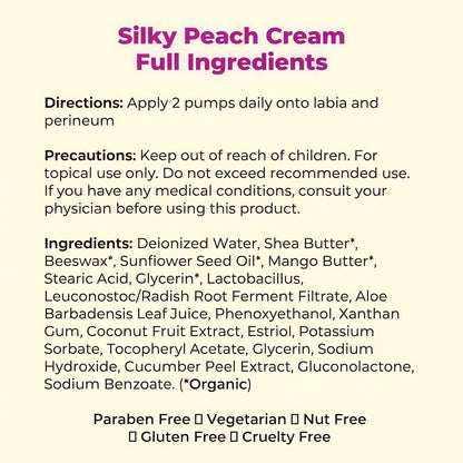 Silky Peach Cream By Parlor Games, Intimate Care For Women